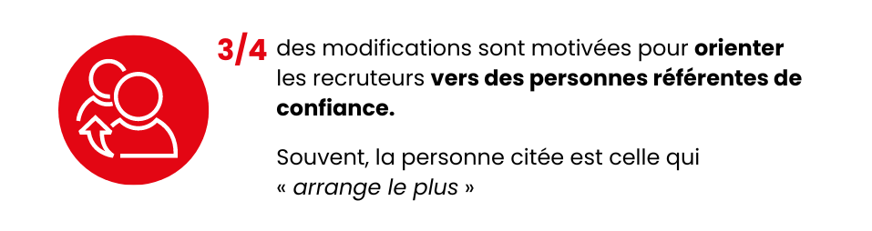 Modifications sur les références professionnelles